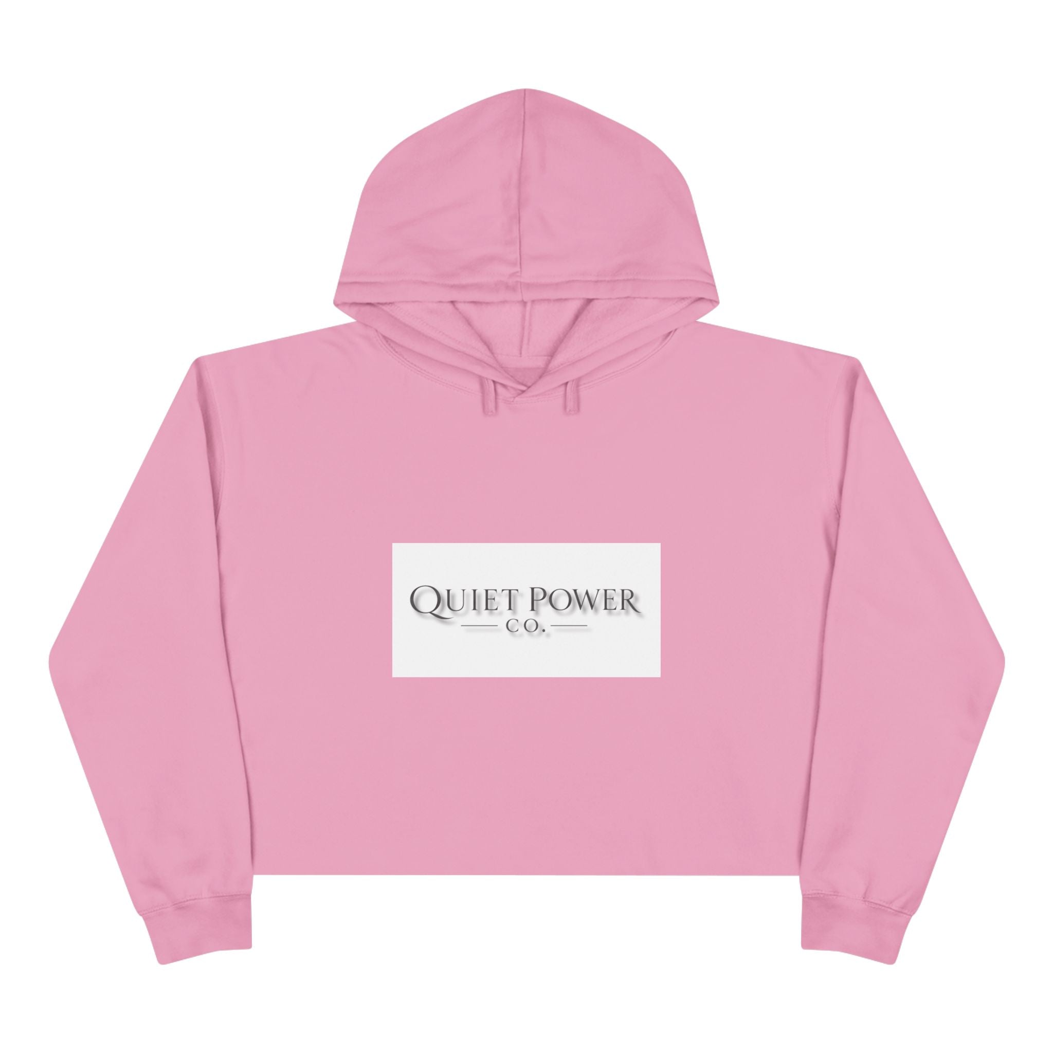 Quiet Power Crop Hoodie — Minimalist Logo Cropped Hoodie