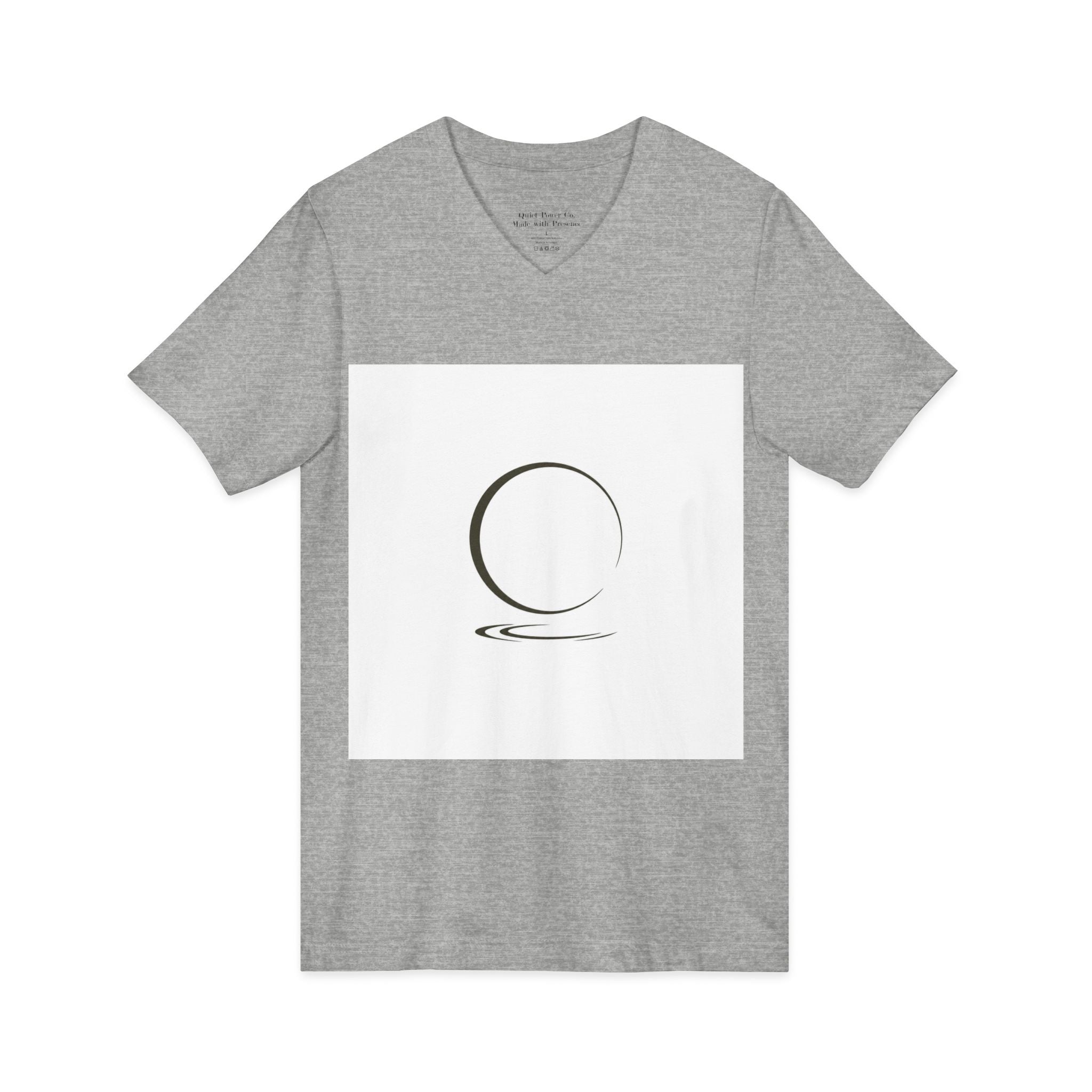 Quiet Strength V-Neck Tee — "Quiet Does Not Mean Weak." Minimalist Zen Design