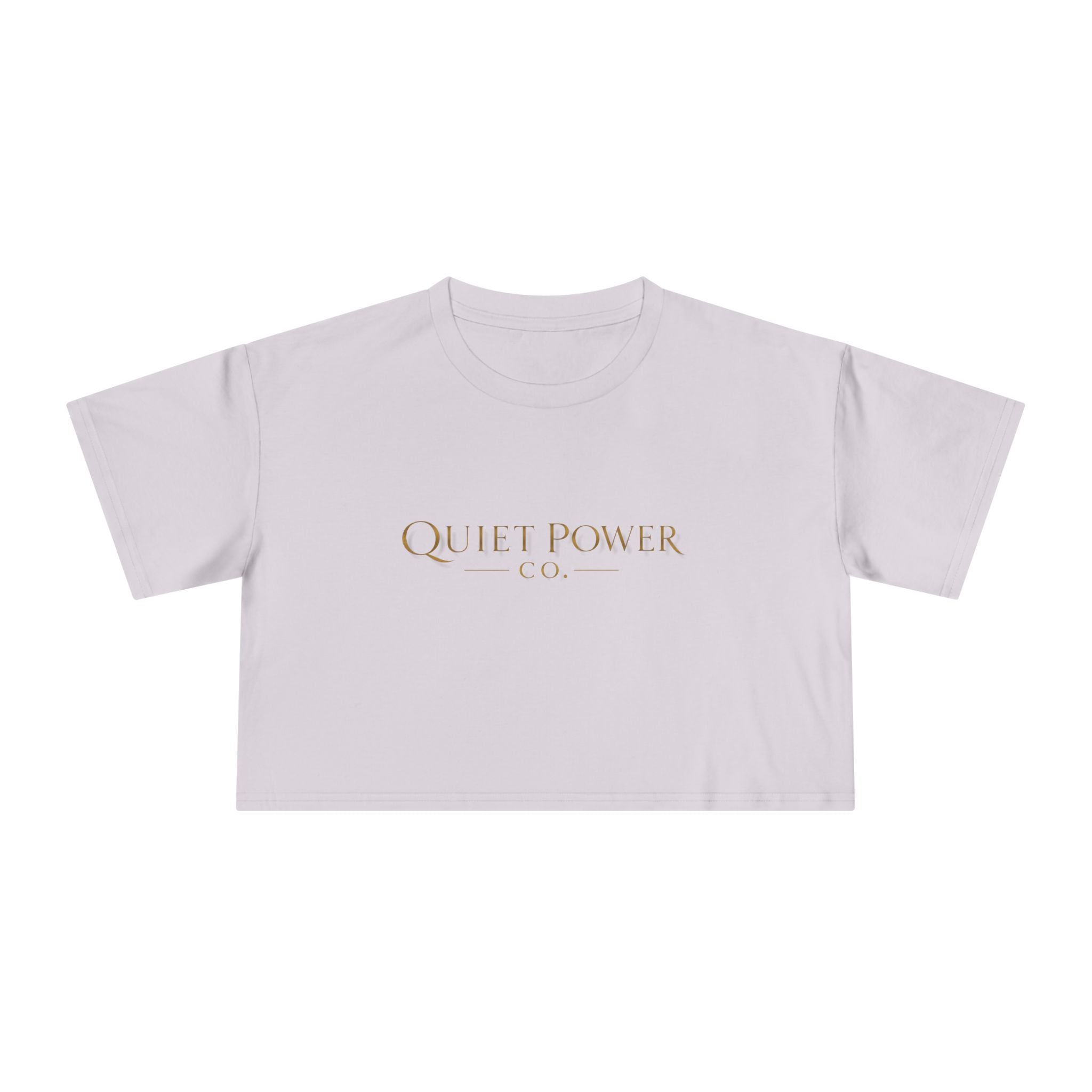 Quiet Power Co. Women's Cropped Tee — Minimalist Gold Logo Crop Top