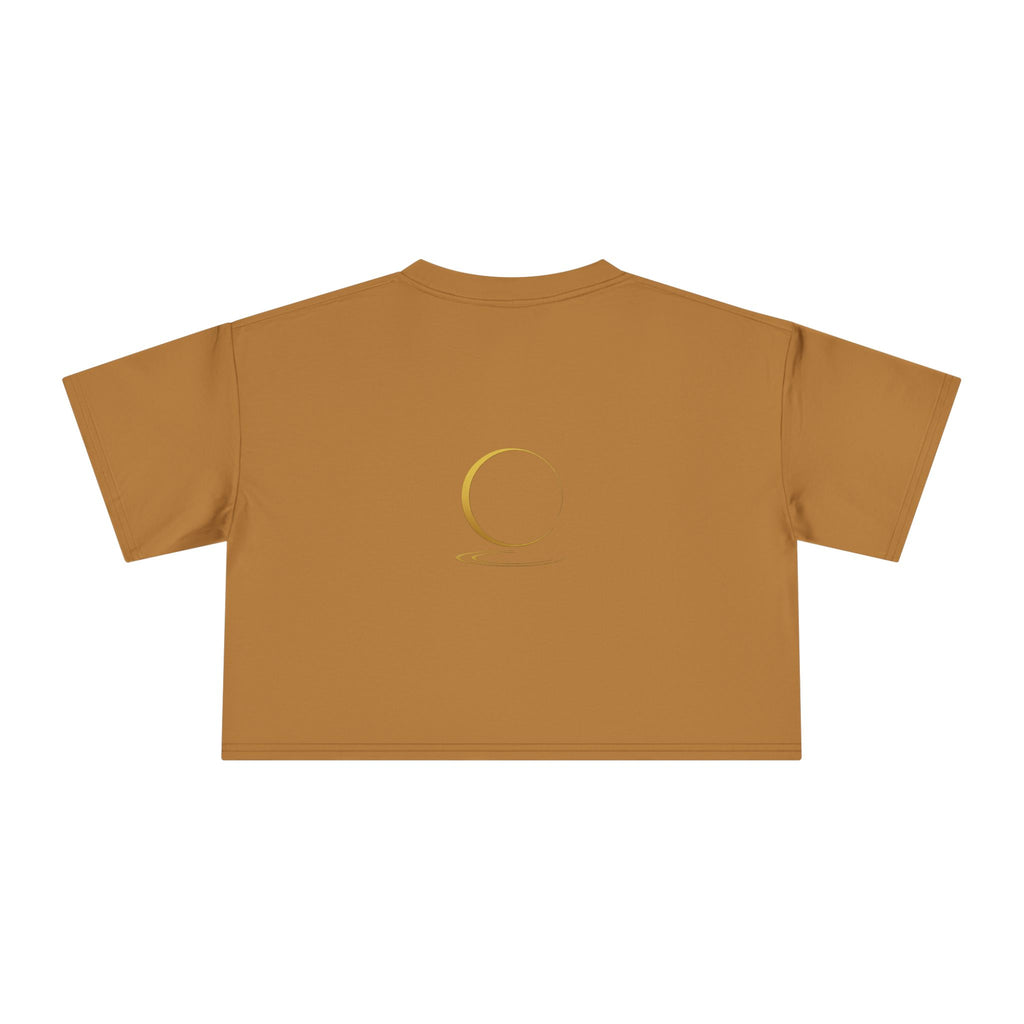 Quiet Power Co. Women's Cropped Tee — Minimalist Gold Logo Crop Top