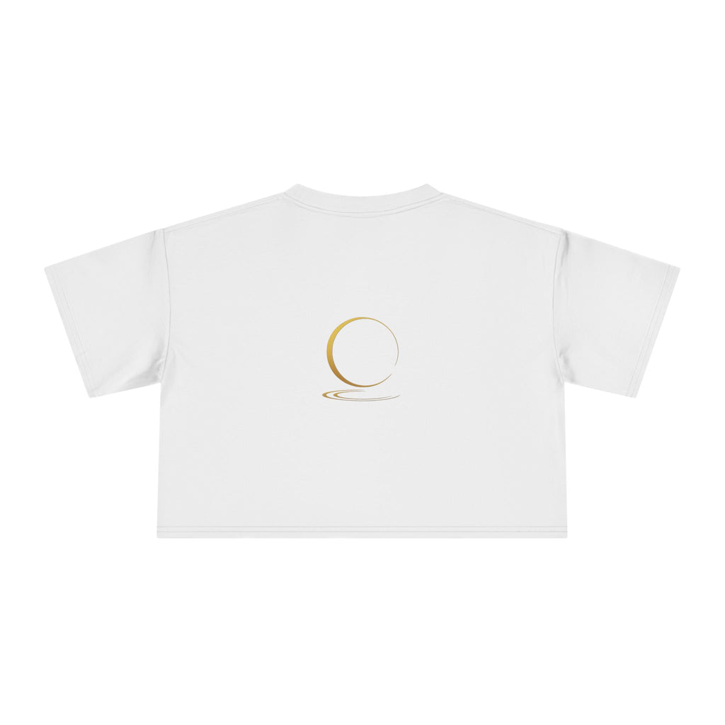 Quiet Power Co. Women's Cropped Tee — Minimalist Gold Logo Crop Top