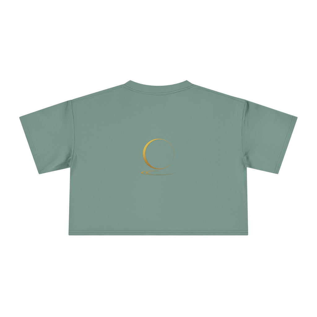 Quiet Power Co. Women's Cropped Tee — Minimalist Gold Logo Crop Top