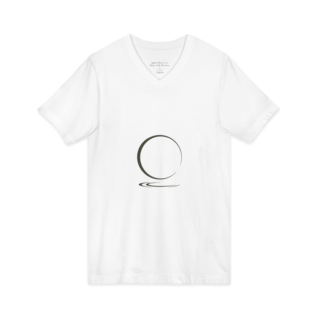 Quiet Strength V-Neck Tee — "Quiet Does Not Mean Weak." Minimalist Zen Design